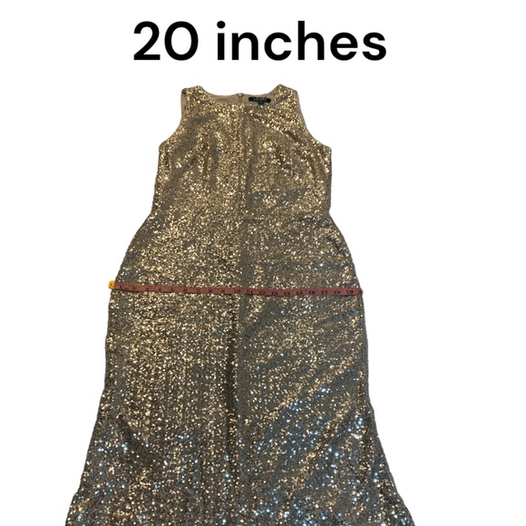 Lauren by Ralph Lauren Gold Sequence Sleeveless Dress, size 10, NWT $150 - Picture 9 of 11